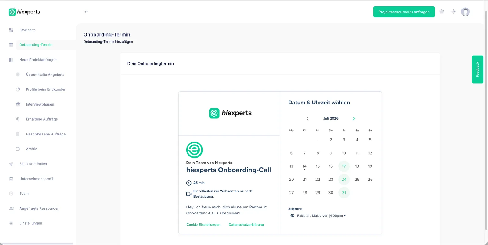 Job-to-candidate matching platform for Hiexperts.de — screenshot 2 of 4