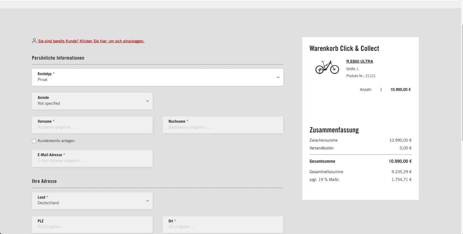 Click & Collect checkout and financing integration for a headless Shopware 6 platform — screenshot 4 of 4