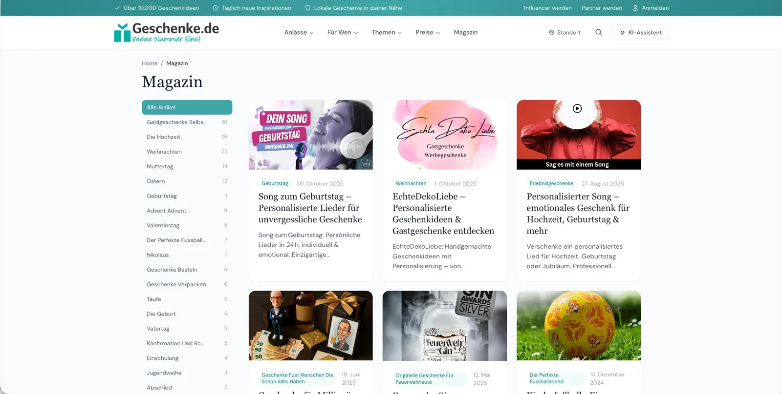 Contentful CMS blog migration and sync for geschenke.de — screenshot 1 of 1