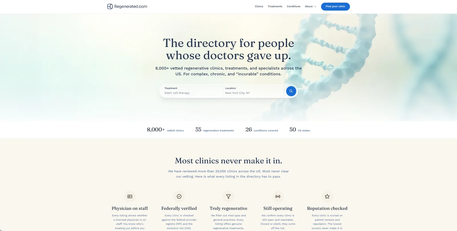 Clinic directory and subscription platform on Statamic (Laravel) — screenshot 1 of 4