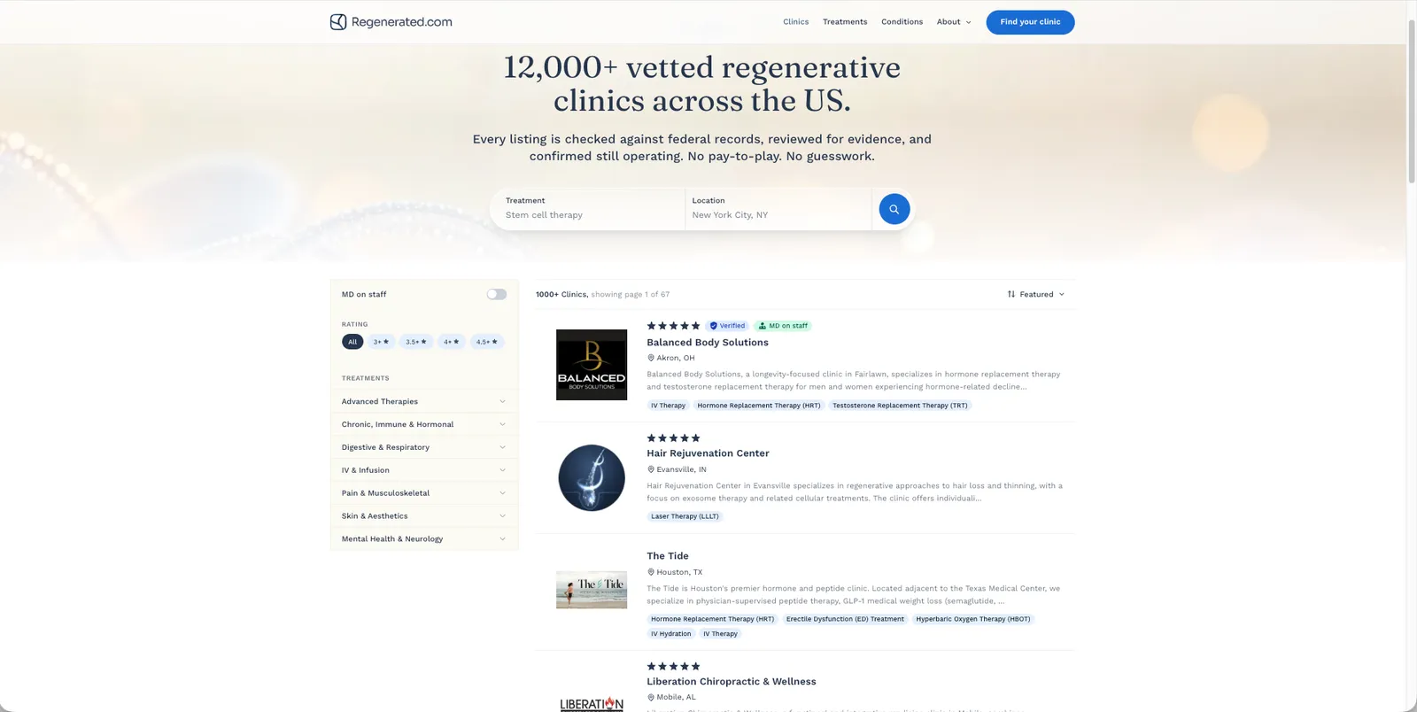 Clinic directory and subscription platform on Statamic (Laravel) — screenshot 2 of 4