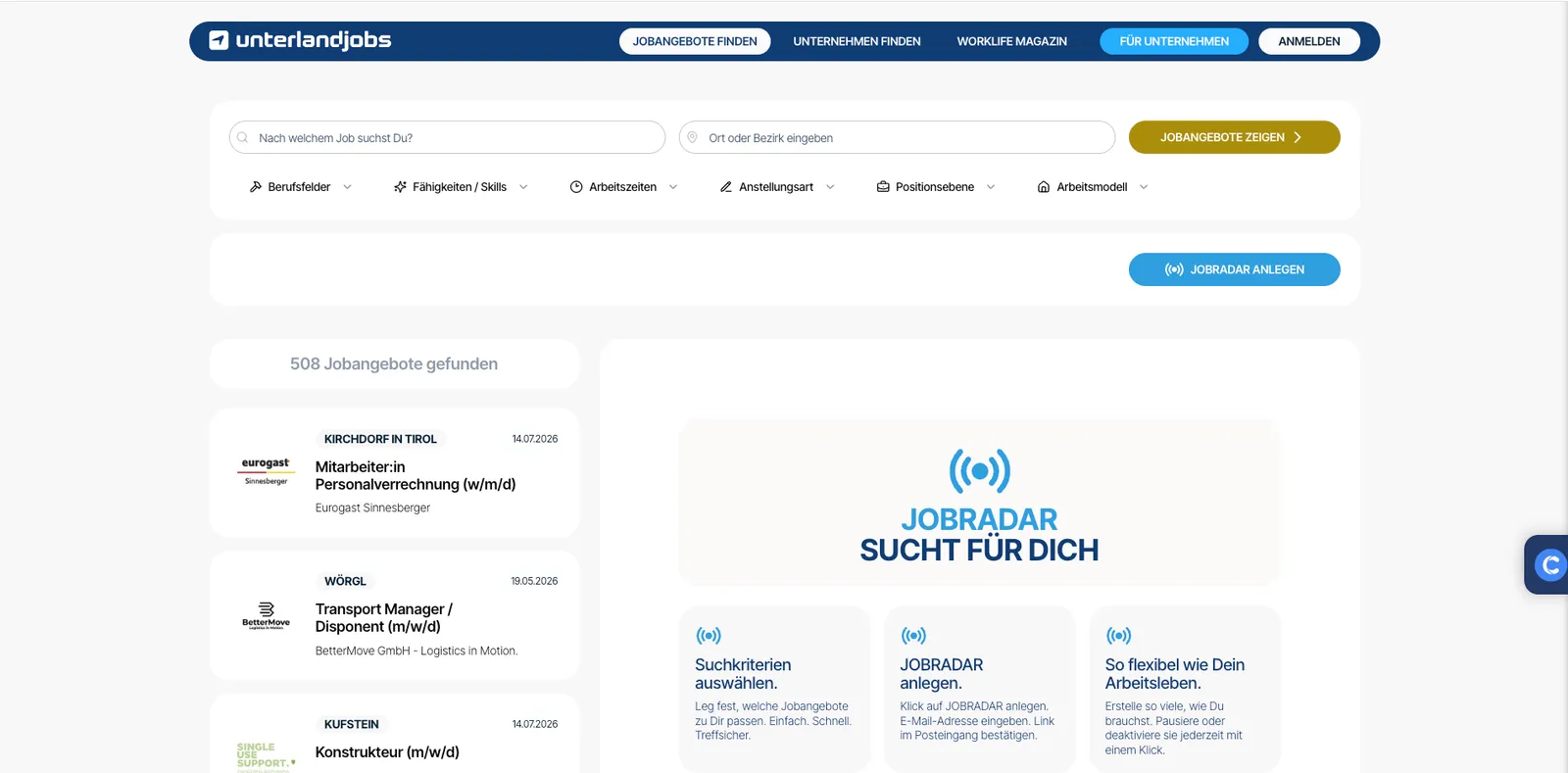 Booking, search, and admin systems for a regional job-board platform — screenshot 2 of 4