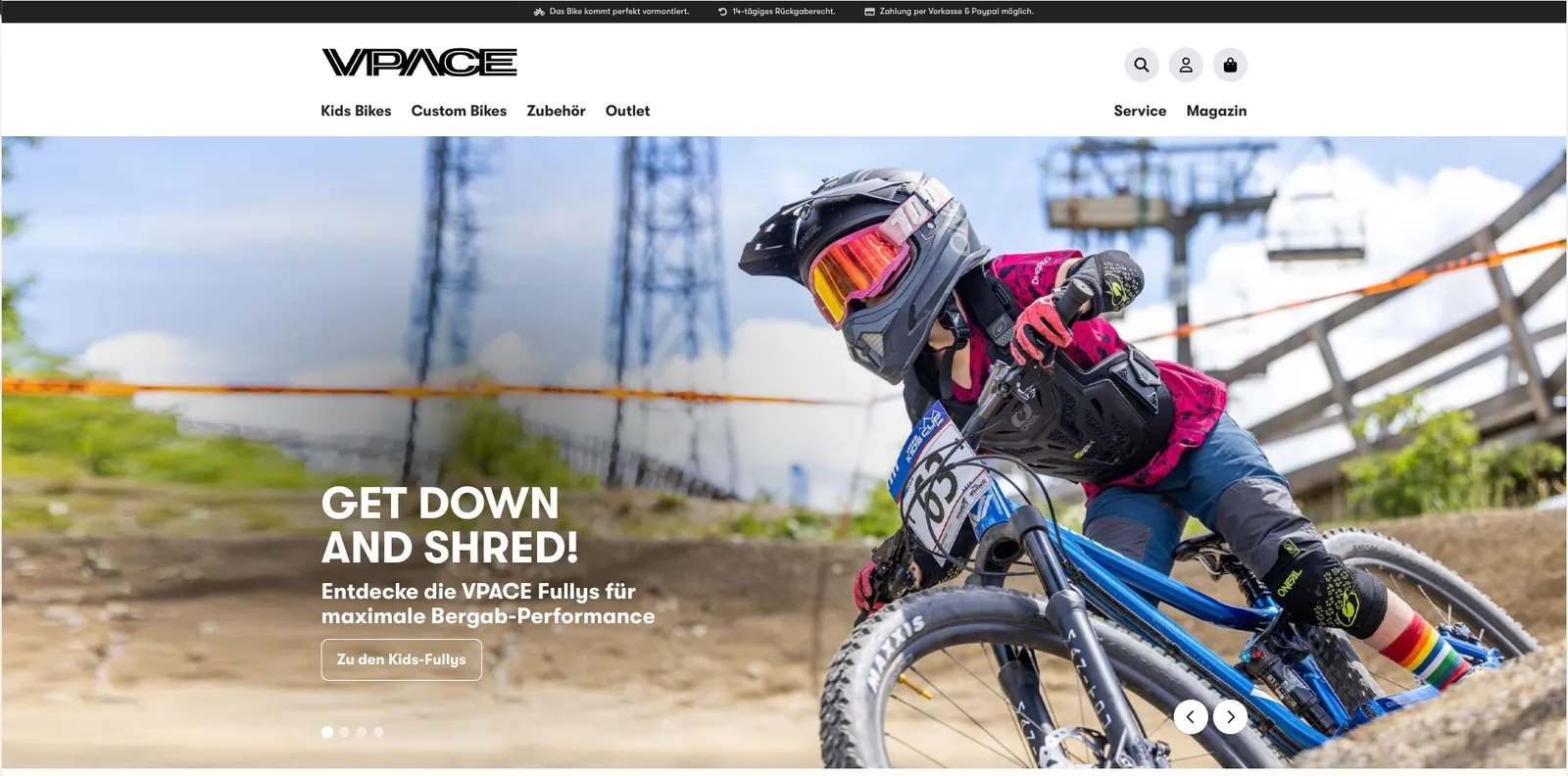 Headless commerce platform on Shopware 6 and Nuxt 3 for a bike retailer — screenshot 1 of 4